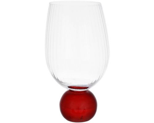 Набор 6 стеклянных стаканов "Bauble Glass" 450мл на красной ножке