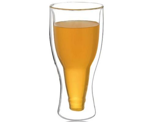 Стакан «Beer Bottle» 350мл с двойными стенками, стеклянная термокружка Стакан «Beer Bottle» 350мл с двойными стенками, стеклянная термокружка