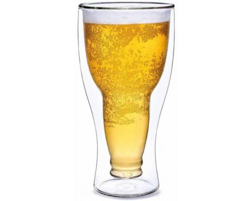 Стакан «Beer Bottle» 350мл с двойными стенками, стеклянная термокружка Стакан «Beer Bottle» 350мл с двойными стенками, стеклянная термокружка