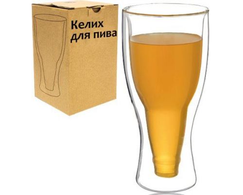 Стакан «Beer Bottle» 350мл с двойными стенками, стеклянная термокружка Стакан «Beer Bottle» 350мл с двойными стенками, стеклянная термокружка