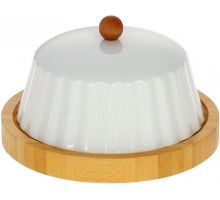 Блюдо бамбуковое Nouvelle Home Naturel с фарфоровой крышкой, 17см