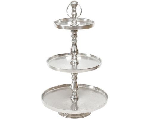 Блюдо фуршетная стойка "Amber" 3 яруса Ø25/Ø35/Ø45см, высота 75см, металл, серебро Блюдо фуршетная стойка "Amber" 3 яруса Ø25/Ø35/Ø45см, высота 75см, металл, серебро