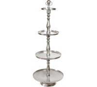 Блюдо фуршетная стойка "Amber" 4 яруса Ø25/Ø35/Ø45/Ø56см, высота 146см, металл, серебро