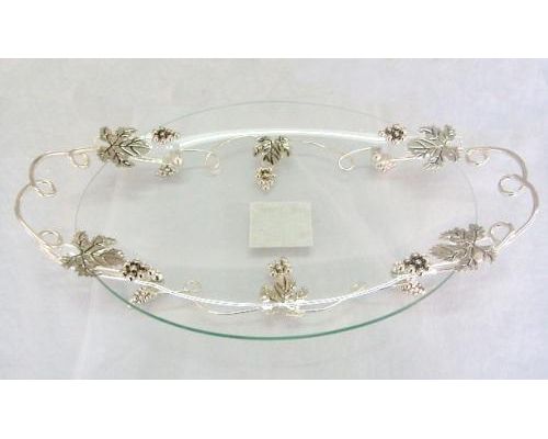 Блюдо овальное с ручками декоративное Grapes 43х24х8см