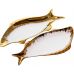 Набор 2 фарфоровых блюда Gold Luxury (для рыбы) 35x19см, фарфор с золотом