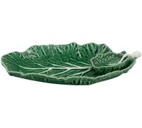 Набор 2 блюда с соусником Bordallo Pinheiro Cabbage 28x20см Зеленый