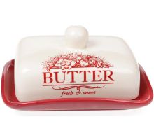 Масленка "Английский Шиповник BUTTER" 18х13.5х8.2см