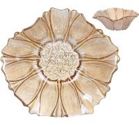 Блюдо стеклянное "Flower" Ø19х7см, стекло цвета амбер