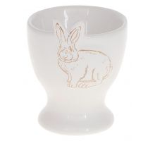 Подставка для яйца "Bunny" 6.5см, керамика, белый с золотом