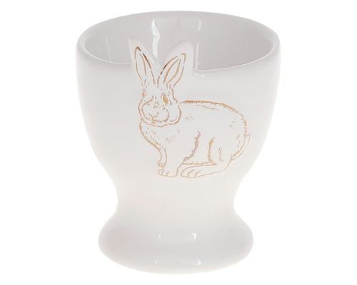 Подставка для яйца "Bunny" 6.5см, керамика, белый с золотом Подставка для яйца "Bunny" 6.5см, керамика, белый с золотом