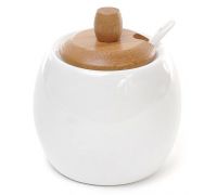 Сахарница Ceram Bamboo Ø9х12см с ложкой и деревянной крышкой