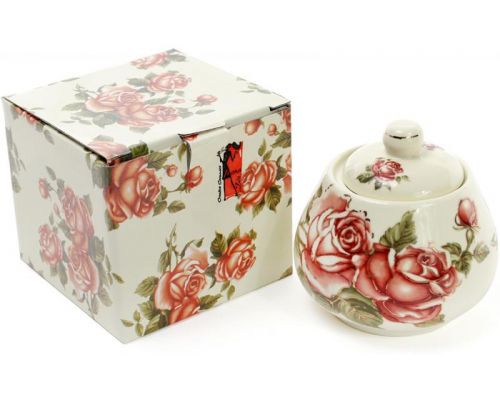 Сахарница Cream Rose "Корейская Роза" 300мл, фарфоровая Сахарница Cream Rose "Корейская Роза" 300мл, фарфоровая