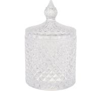 Сахарница стеклянная "Crystal Glass" 300мл со стеклянной крышкой, прозрачная