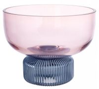 Фруктовница стеклянная Ariadne "Carol" Ø20x15см, розовый с голубым