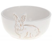 Набор 2 керамических пиалы "Bunny" Ø12.5см, белый с золотом