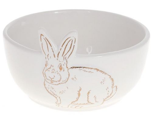 Набор 2 керамических пиалы "Bunny" Ø12.5см, белый с золотом Набор 2 керамических пиалы "Bunny" Ø12.5см, белый с золотом