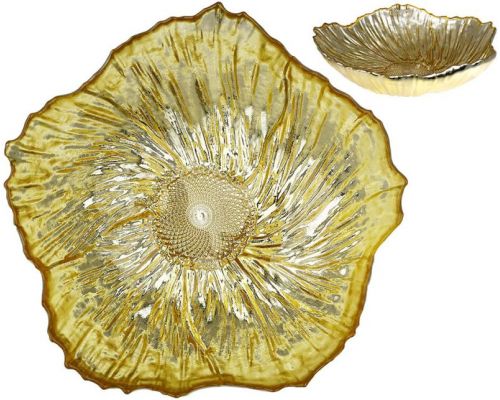 Набор 6 стеклянных пиал "Golden Flower" 450мл