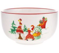 Пиала (салатница) керамическая "Гномы с Подарками" Ø13x7.5см