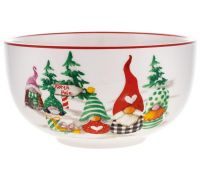Пиала (салатница) керамическая "Гномы с Подарками" Ø14x7.5см