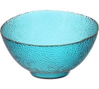 Салатник стеклянный "Bauble" Ø22х13см бирюзово-зеленый с золотой каймой