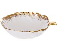 Салатники фарфоровые Gold Luxury "Золотой Лист", набор 2 салатника 20x17см