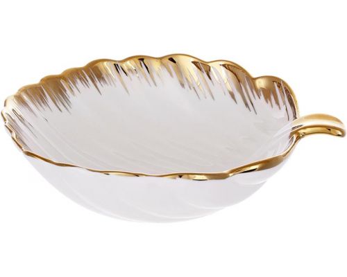 Салатники фарфоровые Gold Luxury "Золотой Лист", набор 2 салатника 20x17см