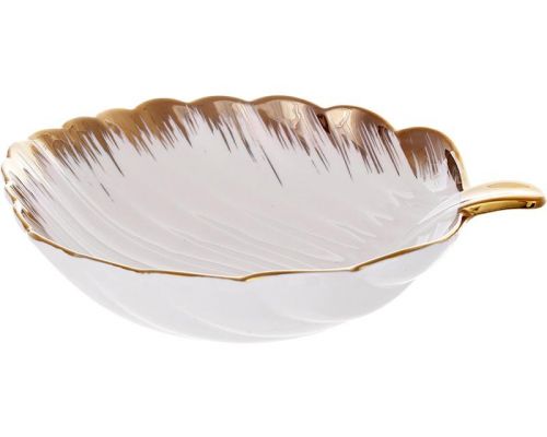 Салатники фарфоровые Gold Luxury "Золотой Лист", набор 2 салатника 25х21см