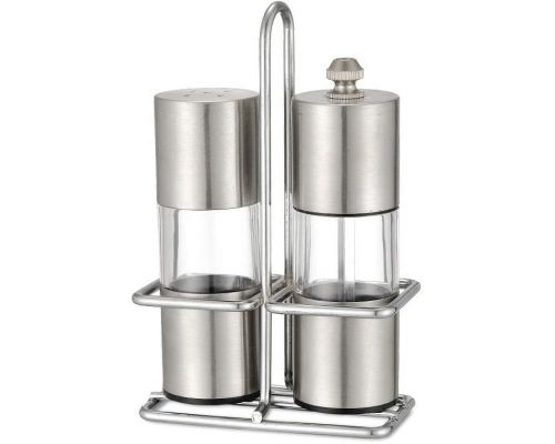 Набор для специй Kamille Grinder Set перцемолка и солонка на подставке 10х14.5см