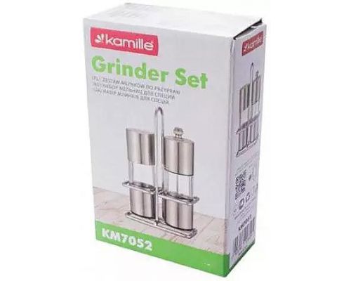 Набор для специй Kamille Grinder Set перцемолка и солонка на подставке 10х14.5см
