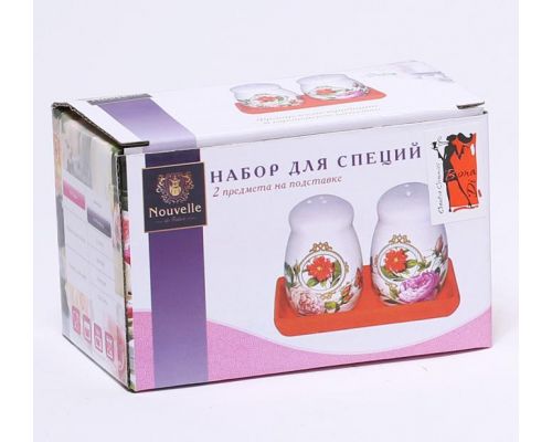 Набор для специй "Лето в Европе" соль и перец на керамической подставке Набор для специй "Лето в Европе" соль и перец на керамической подставке