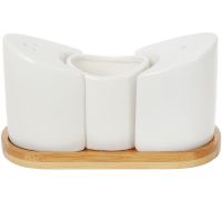 Набір для спецій Nouvelle Home Фьюжн 12.5х5.8х7.5см, сіль/перець і підставка для зубочисток