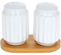 Набор для специй Nouvelle Home Naturel 100мл, 12х6х7.5см, солонка и перечница на подставке