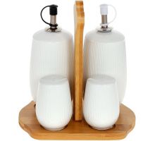 Набор для специй Nouvelle Home Viola 4 предмета: масло/уксус, соль/перец на подставке
