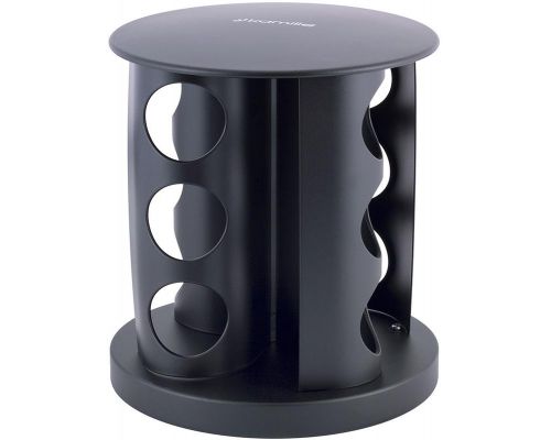 Набор емкостей для специй Kamille Spice Rak Black 12 спецовников на круглой подставке Набор емкостей для специй Kamille Spice Rak Black 12 спецовников на круглой подставке