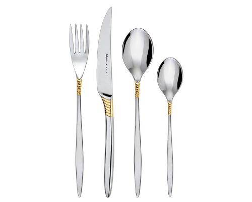 Столовые приборы Hisar Mamba Gold 24 предмета на 6 персон Столовые приборы Hisar Mamba Gold 24 предмета на 6 персон