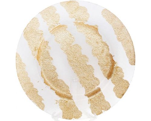 Блюдо сервировочное Golden Shine декоративное Ø33см, подставная тарелка, стекло Блюдо сервировочное Golden Shine декоративное Ø33см, подставная тарелка, стекло
