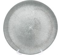 Блюдо сервировочное Silver Web декоративное Ø33см, подставная тарелка, стекло