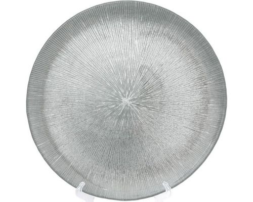 Блюдо сервировочное Silver Web декоративное Ø33см, подставная тарелка, стекло Блюдо сервировочное Silver Web декоративное Ø33см, подставная тарелка, стекло