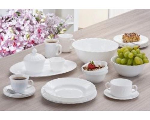 Десертная тарелка Luminarc Trianon White Ø19см, стеклокерамическая Десертная тарелка Luminarc Trianon White Ø19см, стеклокерамическая