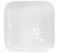 Набор 2 фарфоровые подставные тарелки "White Rose" 30x30см (белый фарфор)