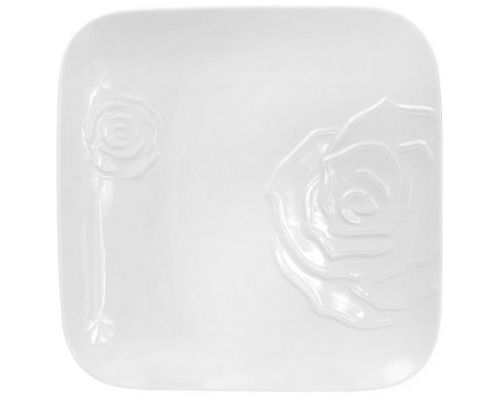 Набор 2 фарфоровые подставные тарелки "White Rose" 30x30см (белый фарфор)
