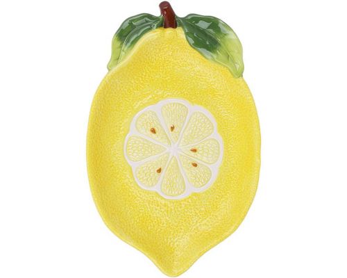 Набор 3 керамические тарелки "Lemon" 31х20см, Желтый лимон