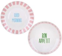 Набор 4 фарфоровые тарелки "Italia Good Morning" Ø20.5см, цветные