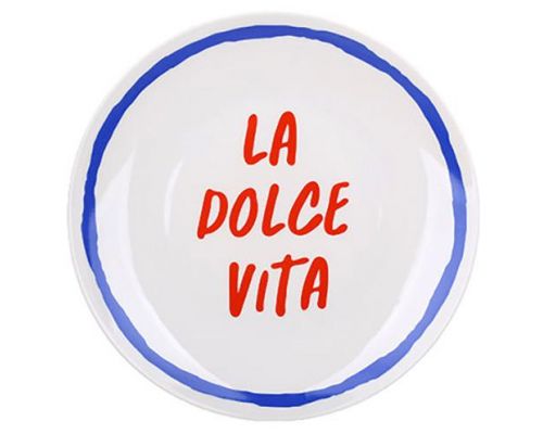 Набор 4 фарфоровые тарелки "Italia" Ø20.5см, цветные