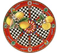 Набор 4 фарфоровые тарелки Sicilia "Limoni" Ø19см (Лимоны)