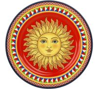 Набор 4 фарфоровые тарелки Sicilia "Sole" Ø19см (Солнце)