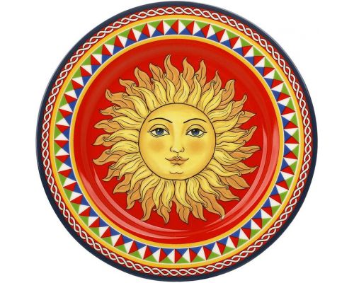 Набор 4 фарфоровые тарелки Sicilia "Sole" Ø19см (Солнце)