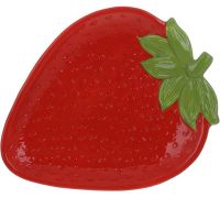 Набор 4 керамические тарелки "Strawberry" 26х21см, Красная клубника