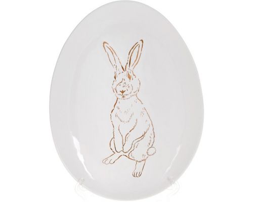 Набор 4 керамических овальных блюда "Bunny" 27х20х2см, белый с золотом Набор 4 керамических овальных блюда "Bunny" 27х20х2см, белый с золотом