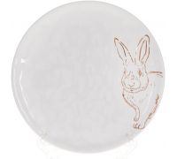 Набор 4 керамических тарелки "Bunny" 21х21х2см, белый с золотом
